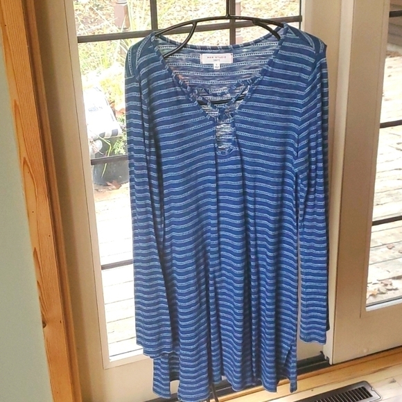 Max‎ Studio Long Sleeve Tie Neckline Sz L Dress - Picture 1 of 9